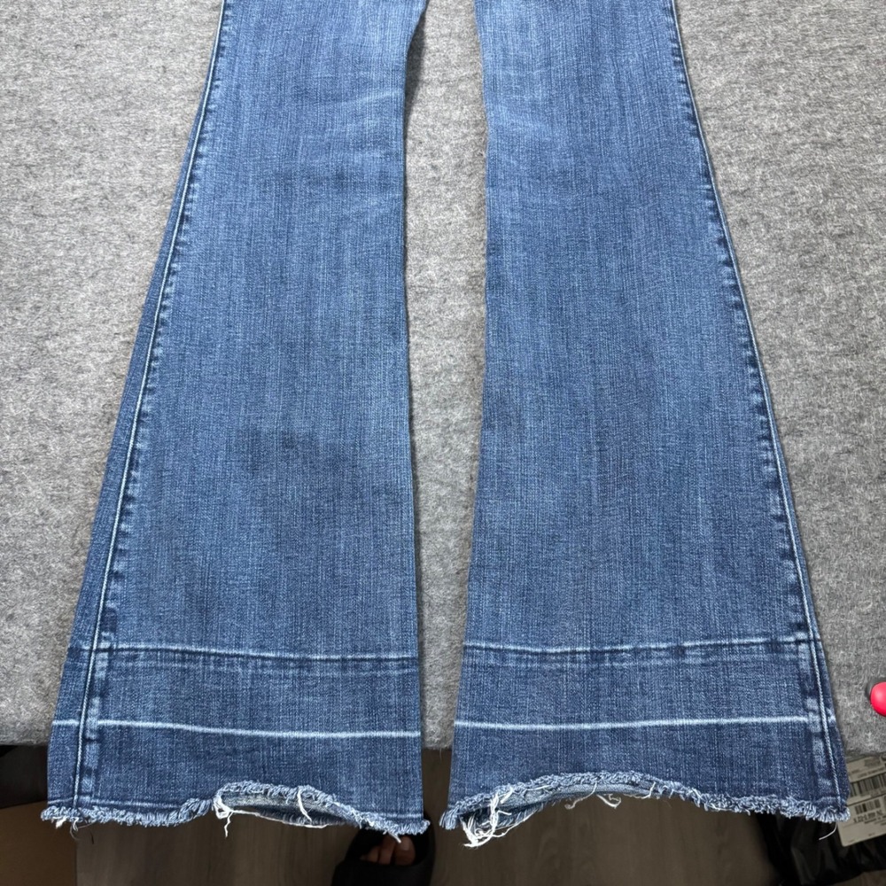 Idyllwind Miranda Lambert Womens Flare Jeans Blue Distressed Raw Hem 6W x 36L - Picture 7 of 13